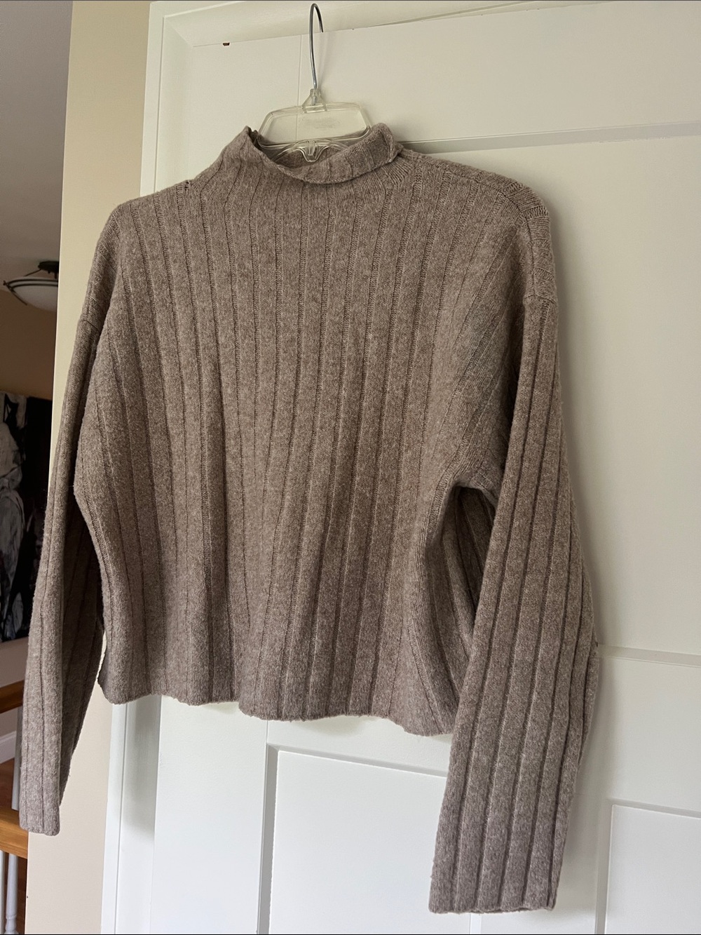 Universal Thread Ribbed Mock Neck Sweater - Taupe